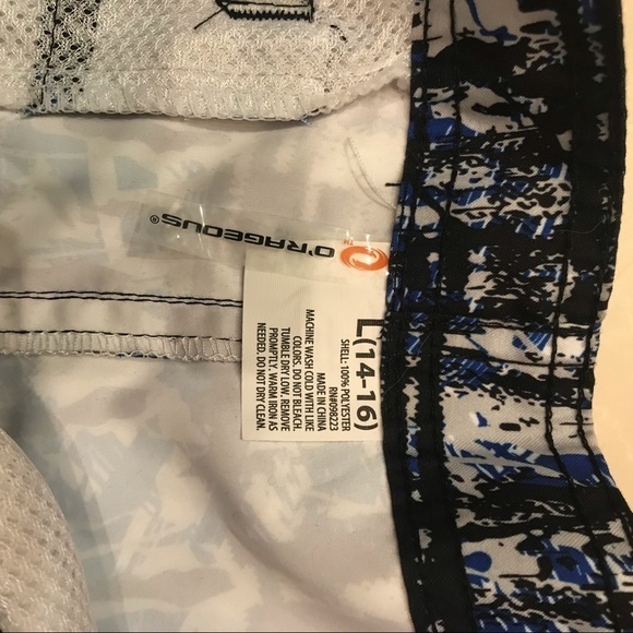 O’rageous Boy’s Splatter Print Black Board Shorts Sz L - Picture 3 of 4